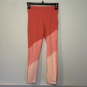 Fabletics Pink Color-blocked Leggings Size Large